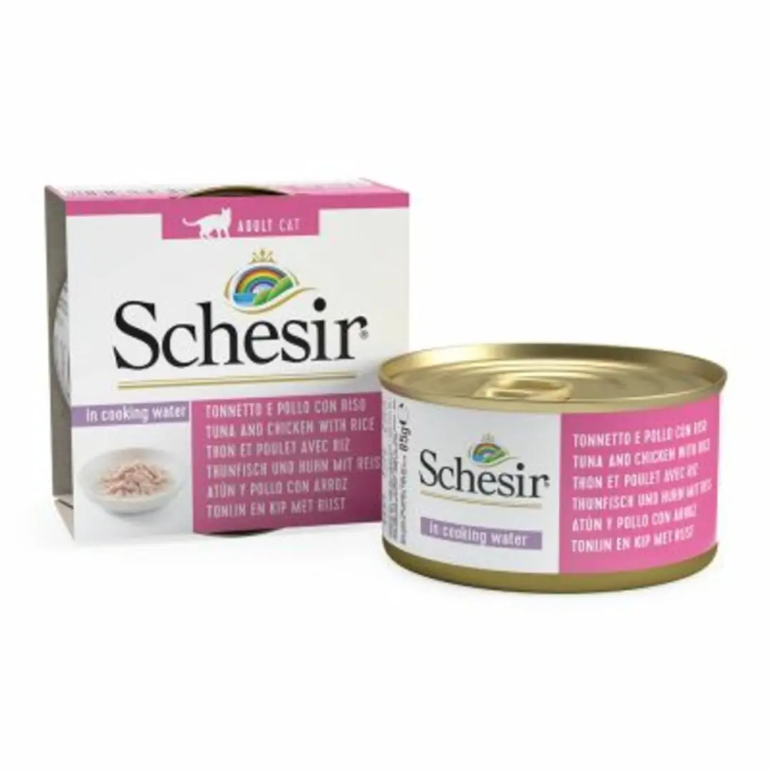 Schesir Complete & Balanced Tonijn Kip Boullion Kattenvoer - 12x85g