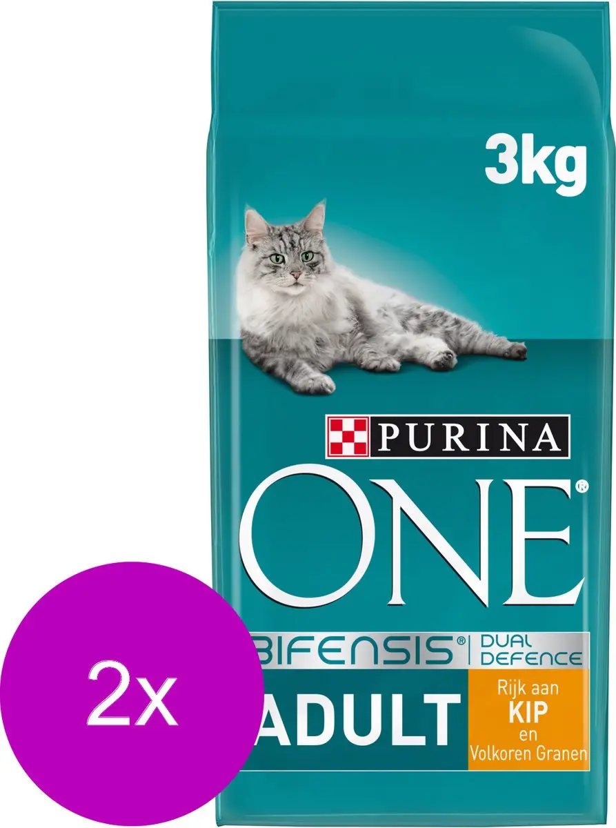 Purina ONE Adult Kip & Granen Kattenvoer - 2x3kg