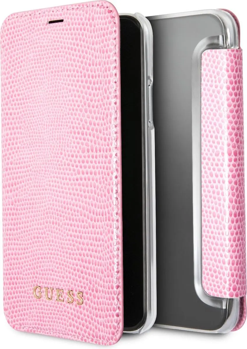 GUESS iPhone X/Xs Hoesje Roze Kunstleer