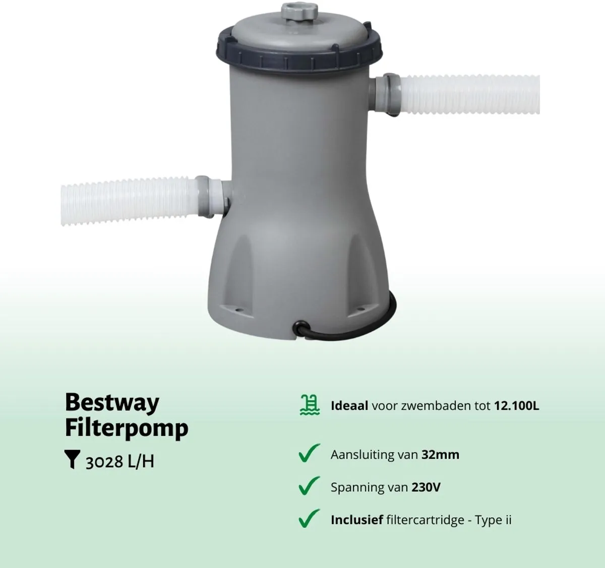 Bestway Flowclear Cartridge Filterpomp 3.028L/u 32mm
