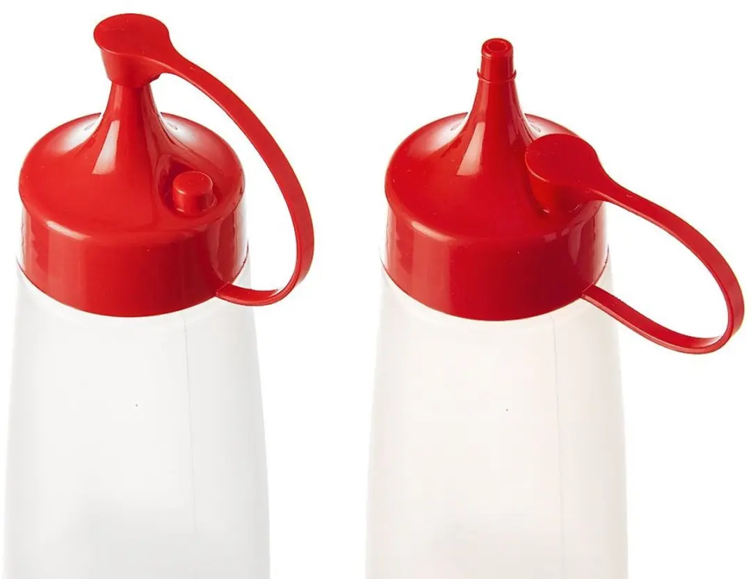Orion Knijpfles Doseerdop 340ml - Transparant/Rood - afbeelding 5 van 5