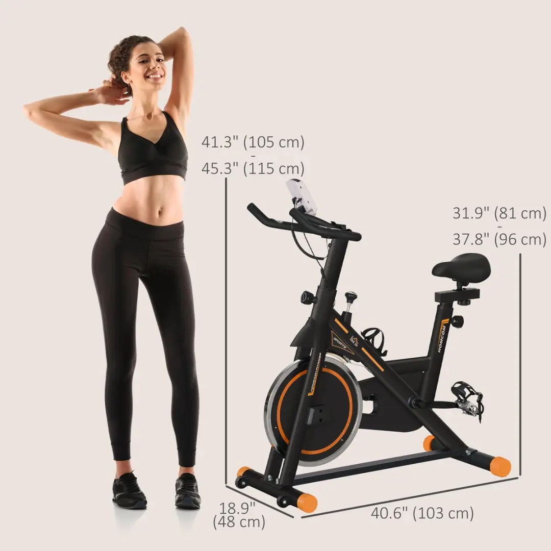 Homcom Hometrainer - 103x48x115cm - Oranje/Zwart