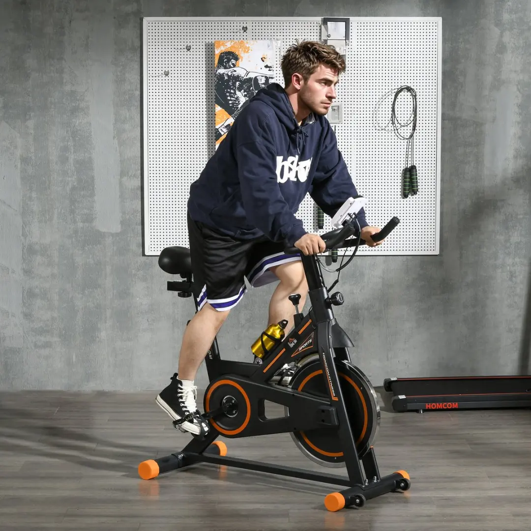 Homcom Hometrainer - 103x48x115cm - Oranje/Zwart