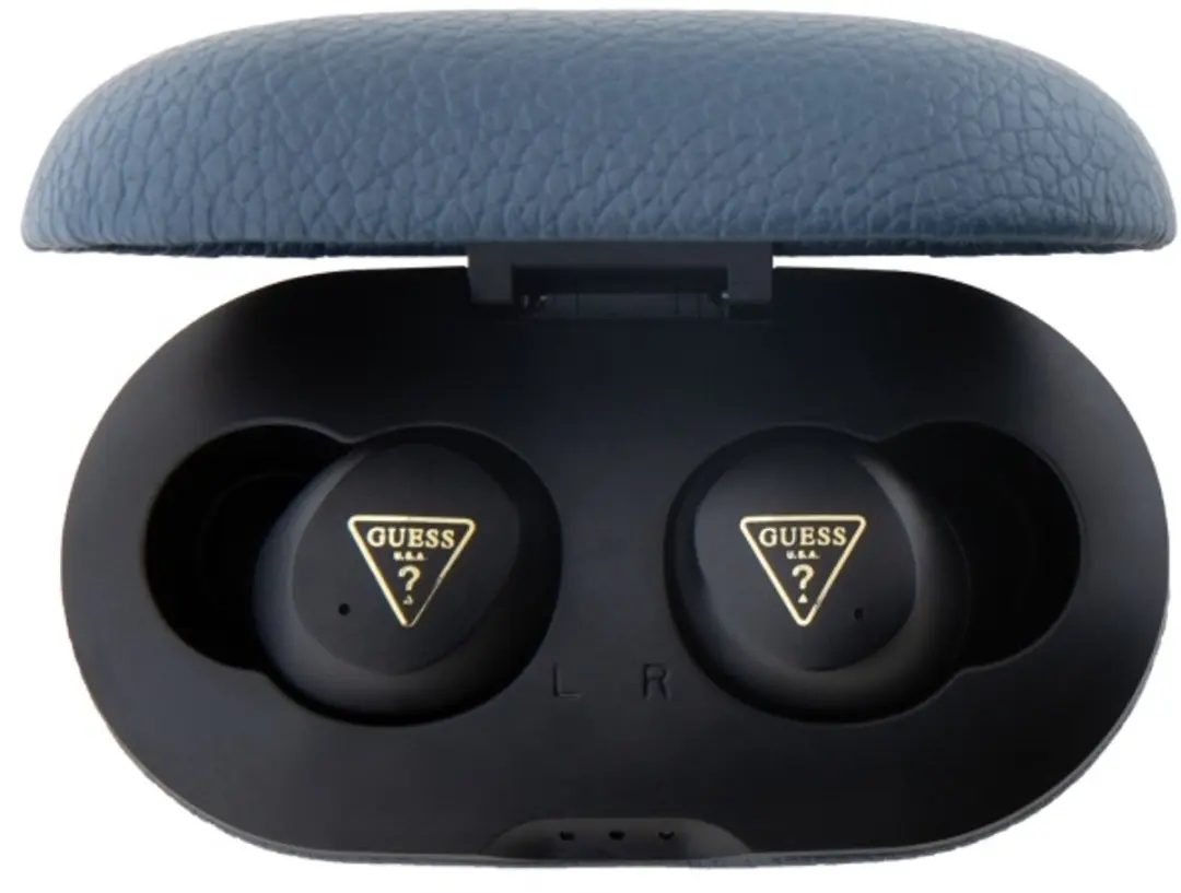 GUESS Grained Classic Logo PGTS Bluetooth Oordopjes - Blauw