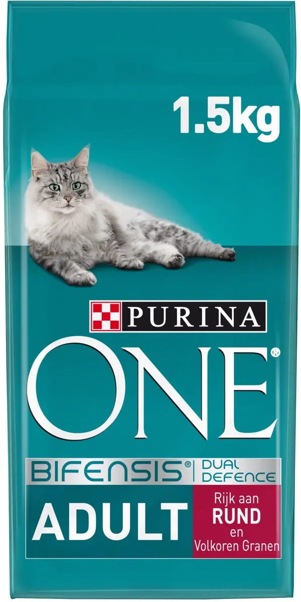 Purina ONE Adult Rund & Volkoren Granen Kattenvoer 1,5 kg