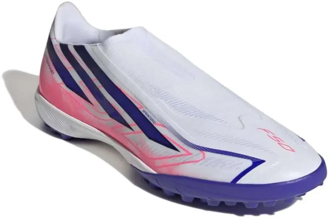 Adidas F50 Hyperfast League Laceless TF Voetbalschoenen 44 2/3 - Ftwr White/Solar Purple