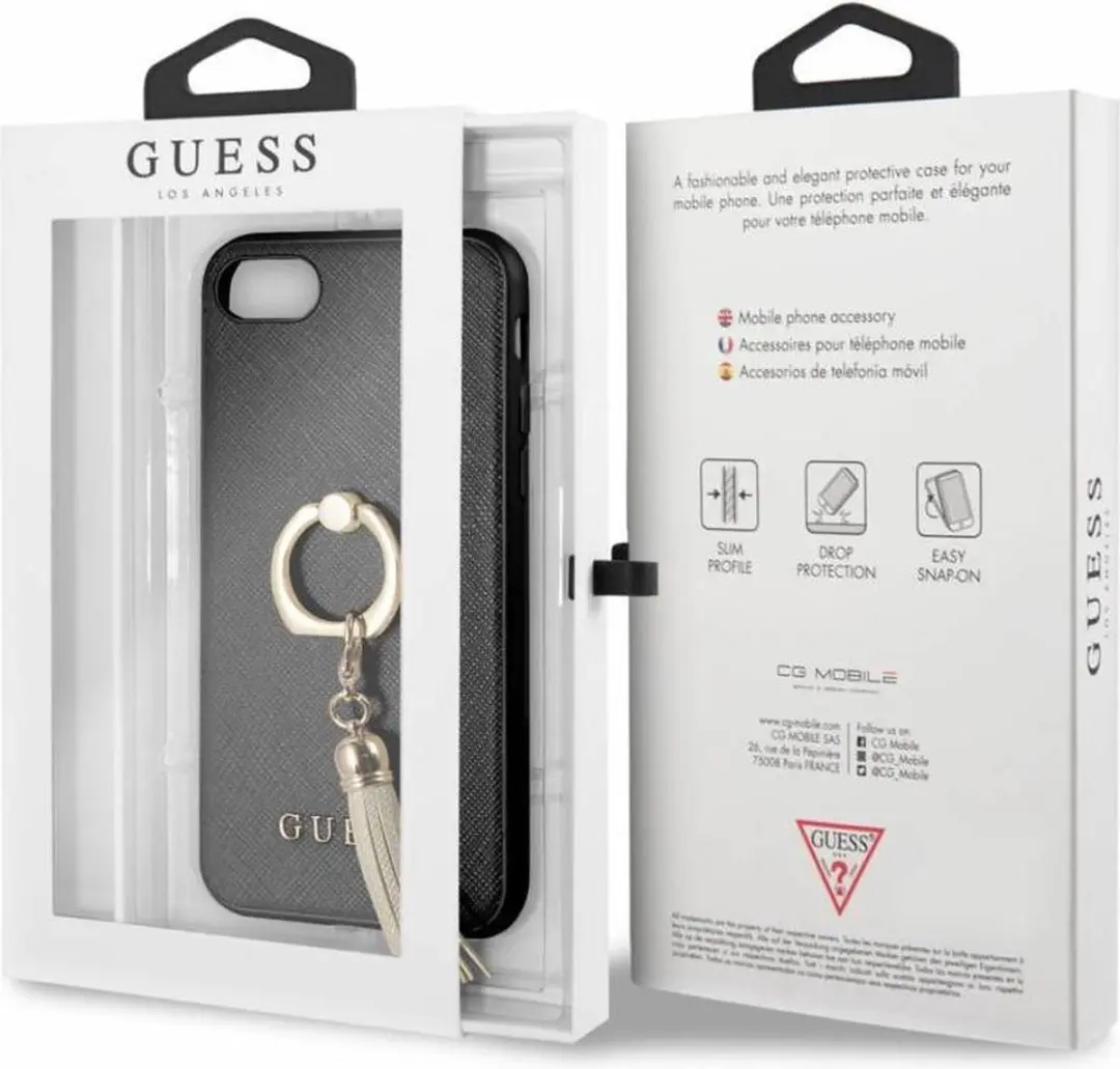 GUESS iPhone 8/7 Hoesje S212-4 - Kunstleer - Zwart