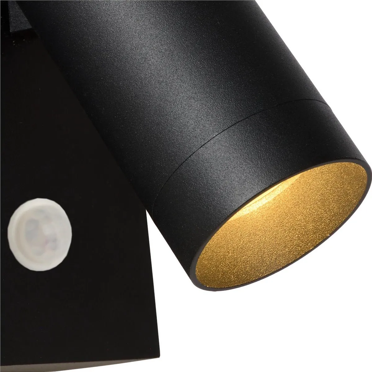 Lucide Taylor Wandspot GU10 - IP54 Bewegingssensor Zwart
