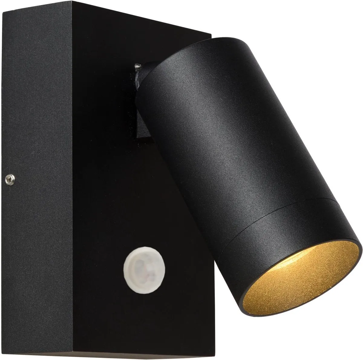 Lucide Taylor Wandspot GU10 - IP54 Bewegingssensor Zwart