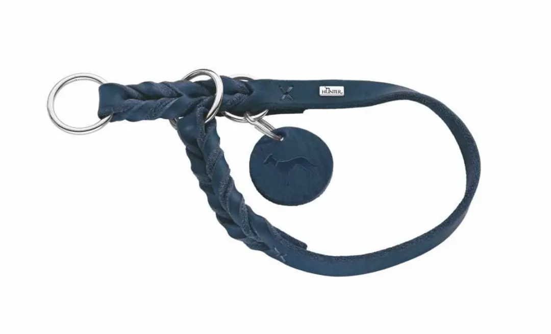 Hunter Hondenhalsband Solid Education Blauw M