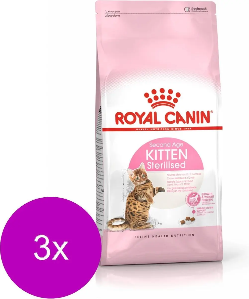 Royal Canin Kitten Sterilised Kattenvoer - 3x2kg