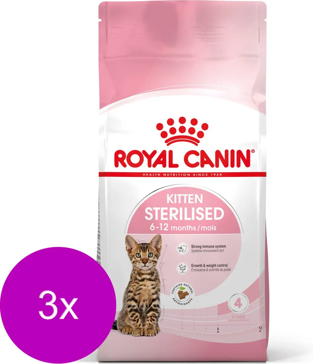 Royal Canin Kitten Sterilised Kattenvoer - 3x2kg