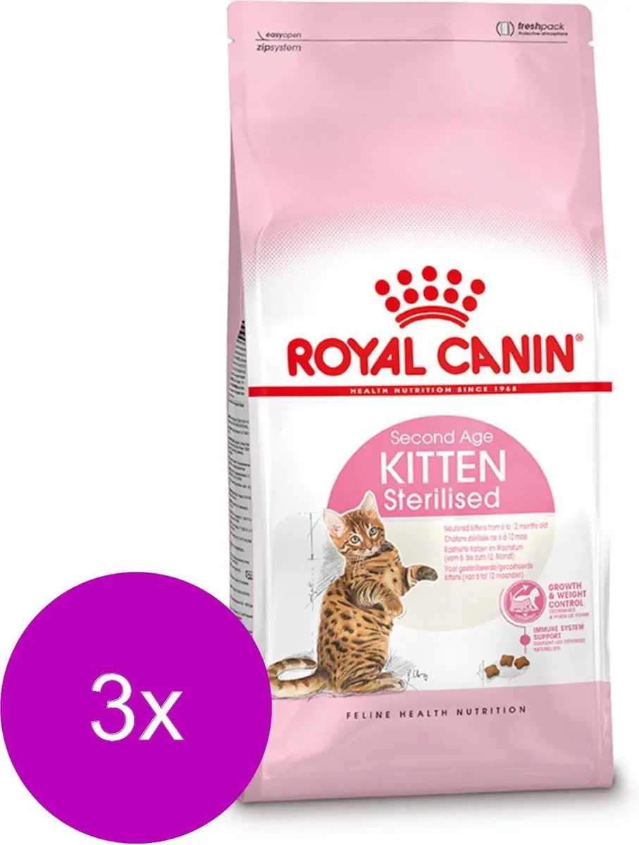 Royal Canin Kitten Sterilised Kattenvoer - 3x2kg