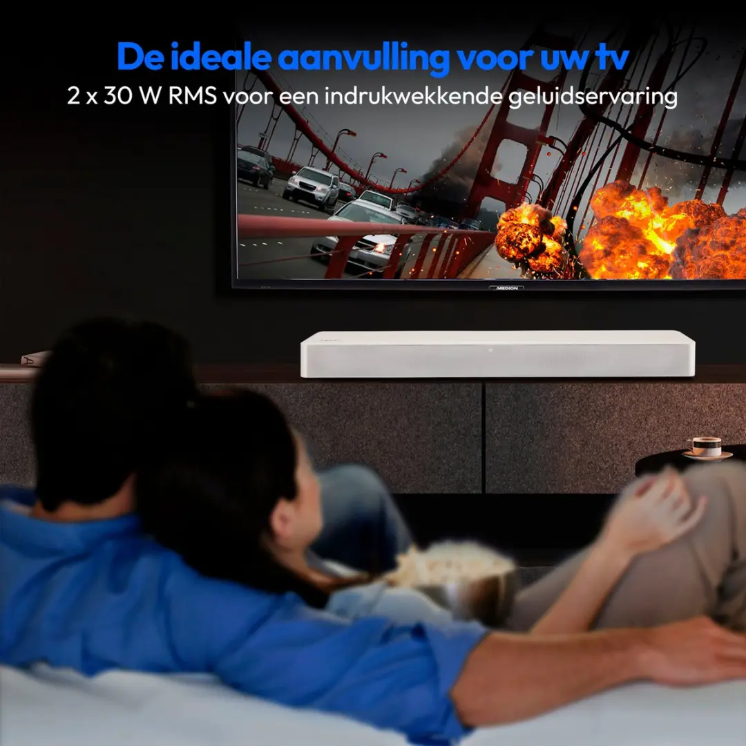 Medion P61155 2.0 Soundbar - 60W - Bluetooth - wit