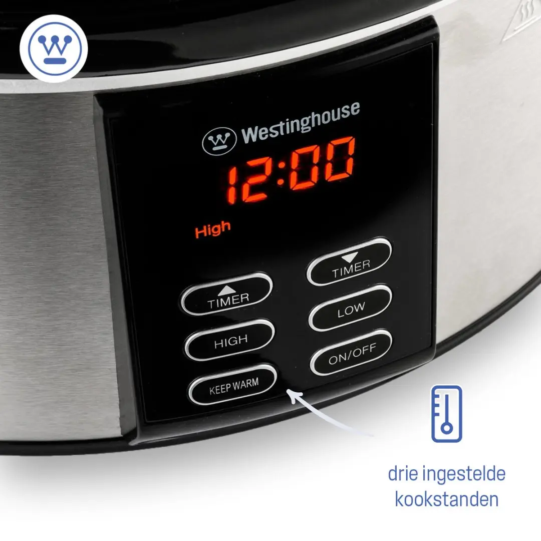 Westinghouse WKSC65 Slowcooker 6,5L - Zwart