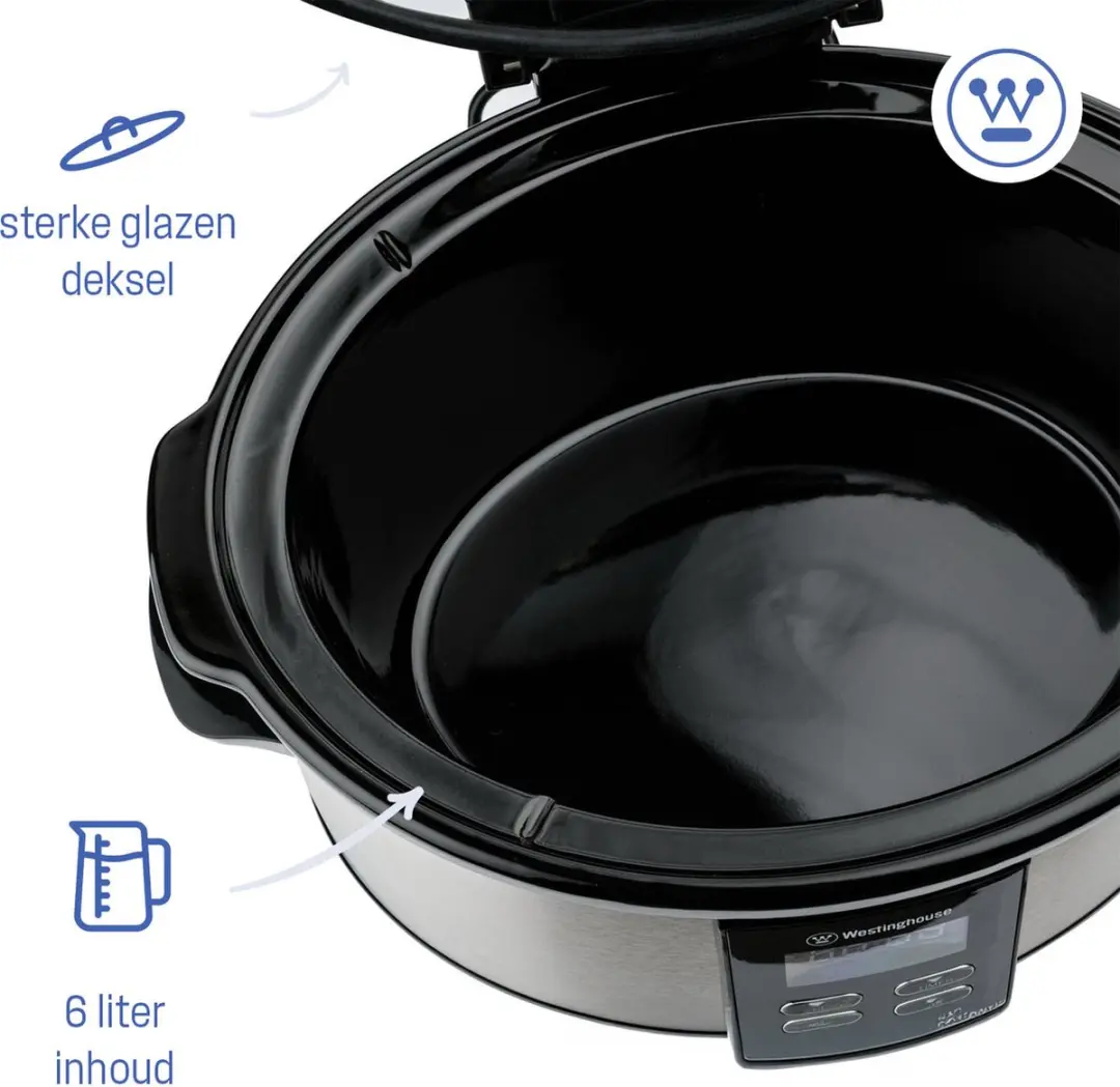 Westinghouse WKSC65 Slowcooker 6,5L - Zwart