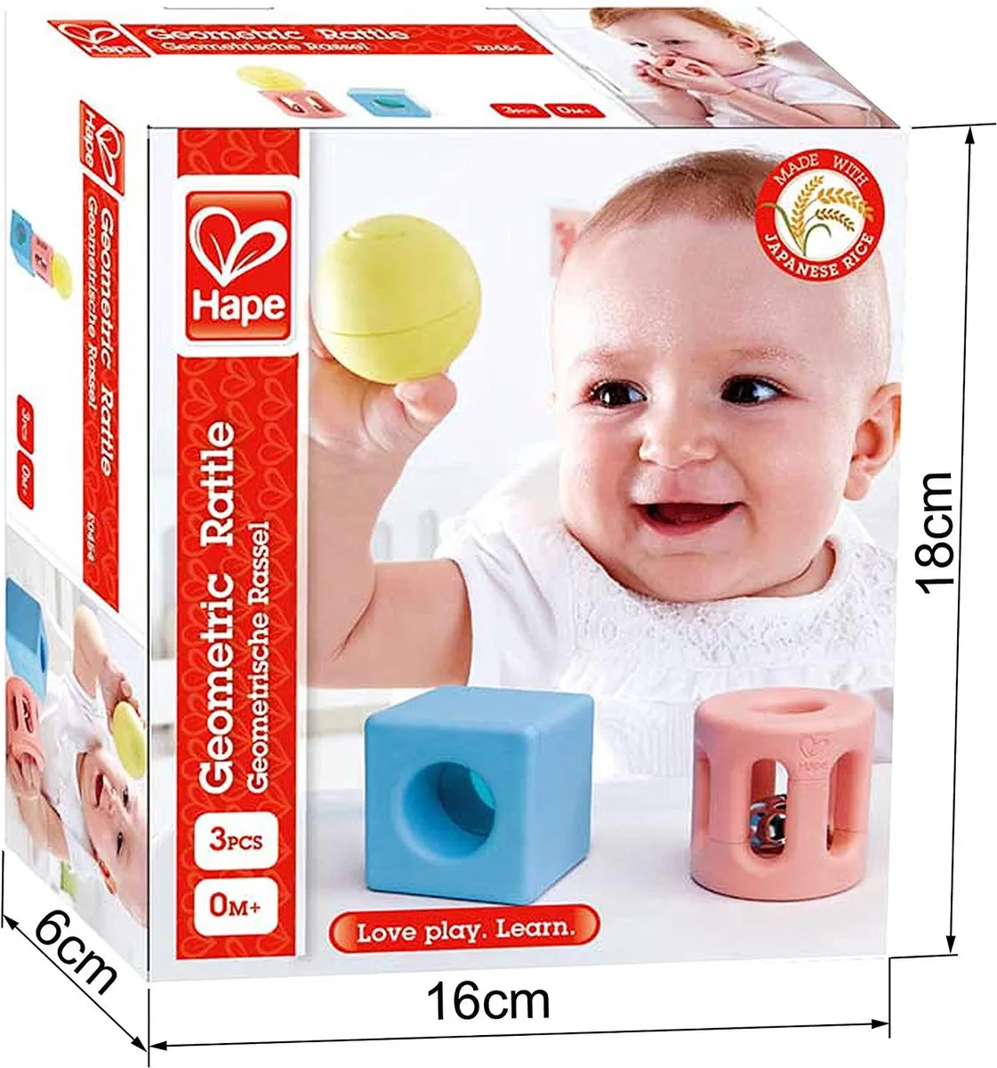 Hape Geometrische Rassel - Veelkleurig