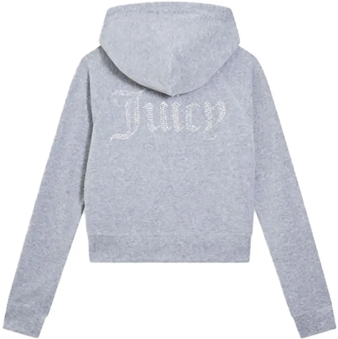 Juicy Couture Madison Classic Velour Hoodie - Maat L - Grijs