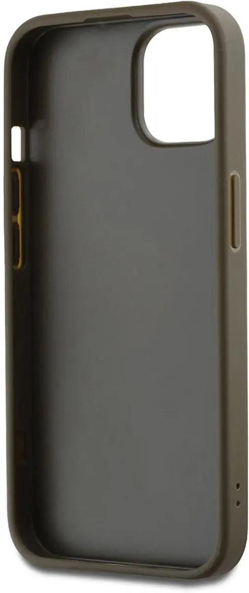 DKNY Hoesje iPhone 14 - Bruin - Metalen Logo & Polskoord DKHCP14SPBSWSA