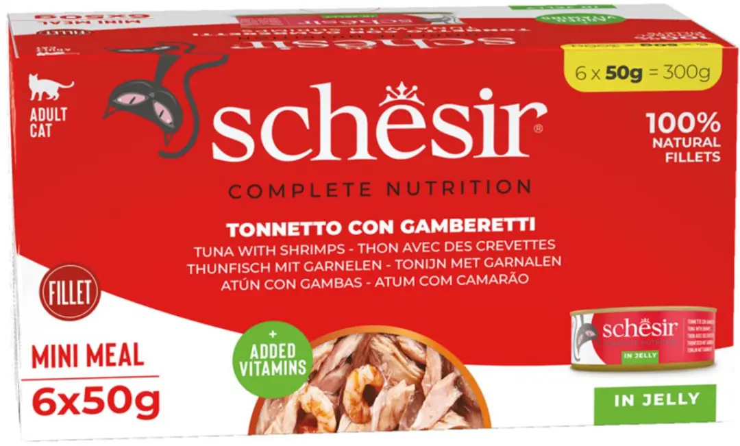 Schesir Kattenvoer Tonijn & Garnaal 8x50g