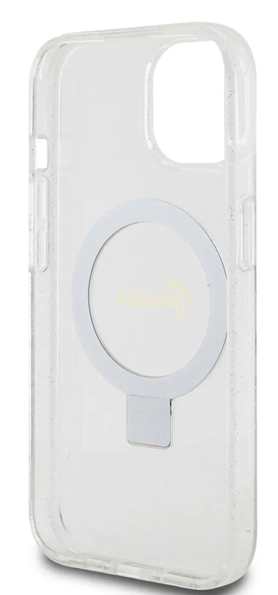 GUESS Ring Glitter Back Case MagSafe - iPhone 15 - Transparant