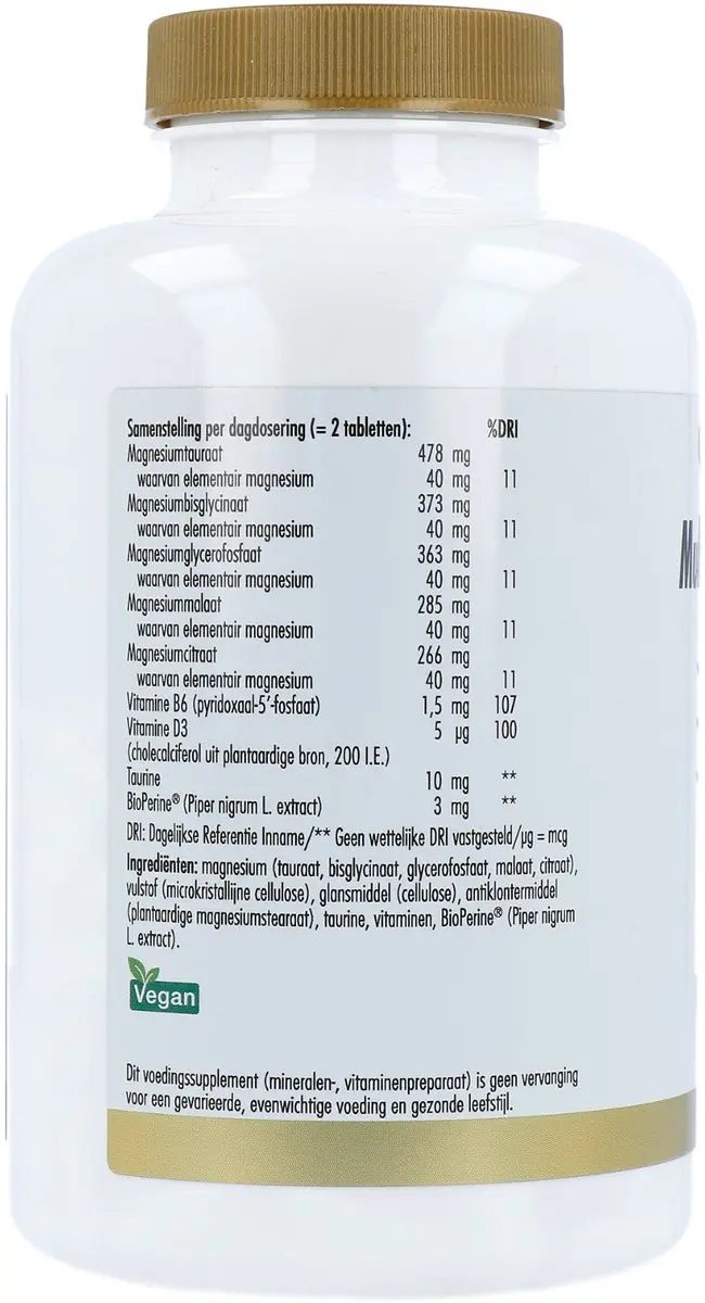 Golden Naturals Multiple Magnesium 200mg - 180 Veganistische Tabletten