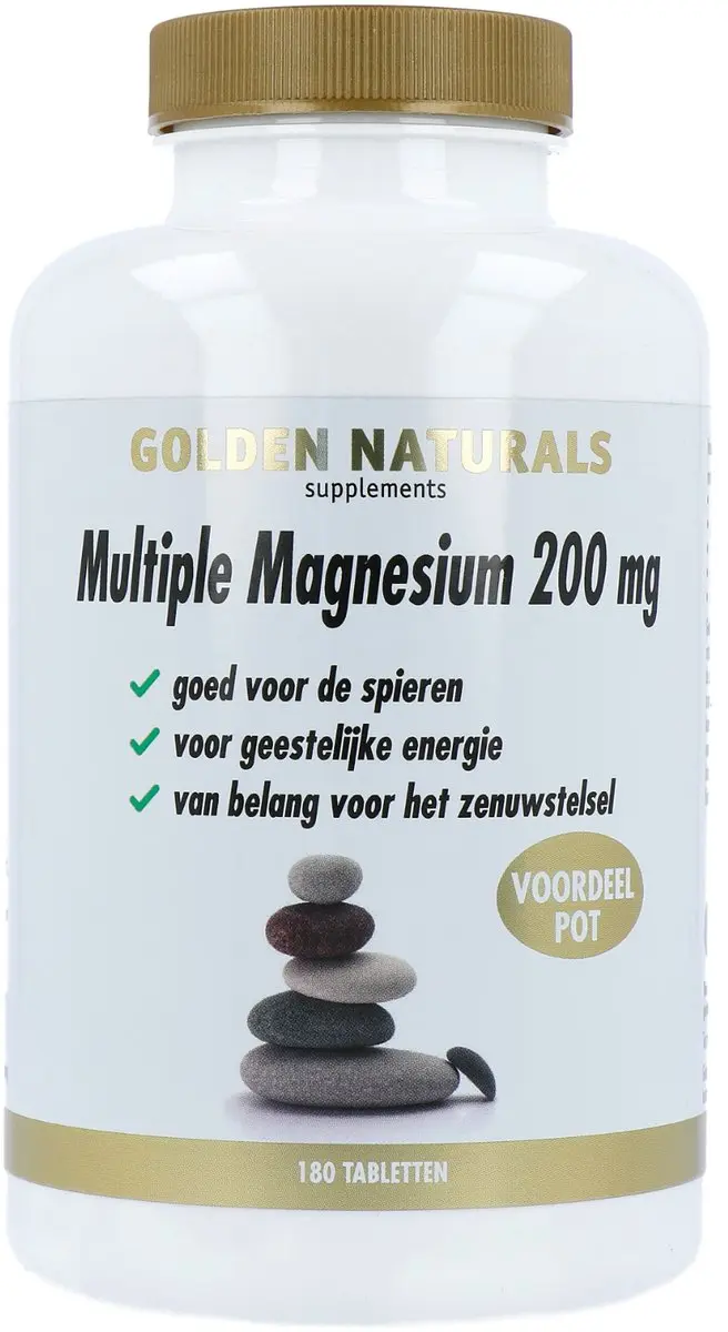 Golden Naturals Multiple Magnesium 200mg - 180 Veganistische Tabletten