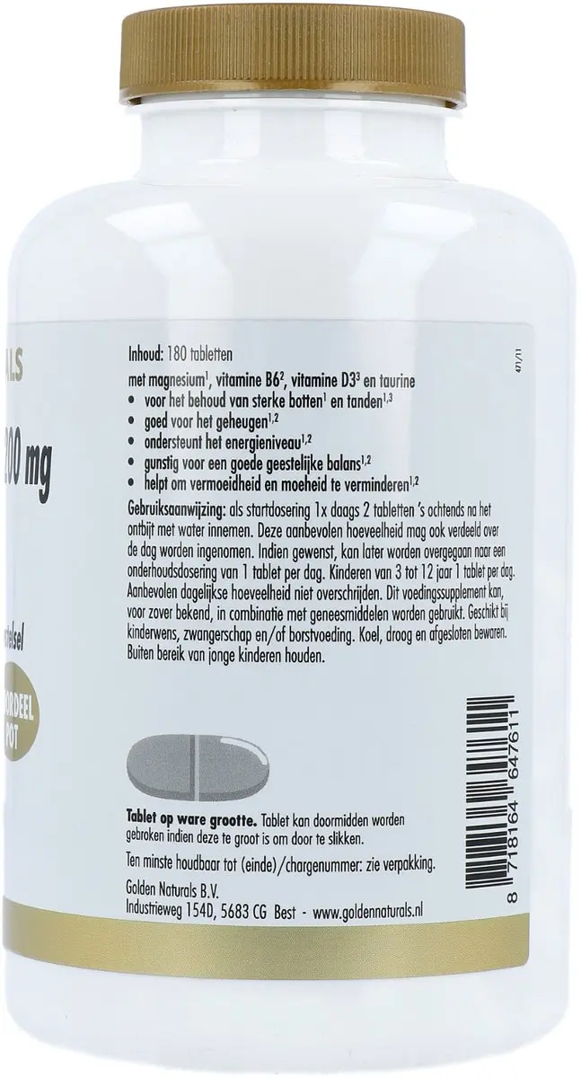 Golden Naturals Multiple Magnesium 200mg - 180 Veganistische Tabletten