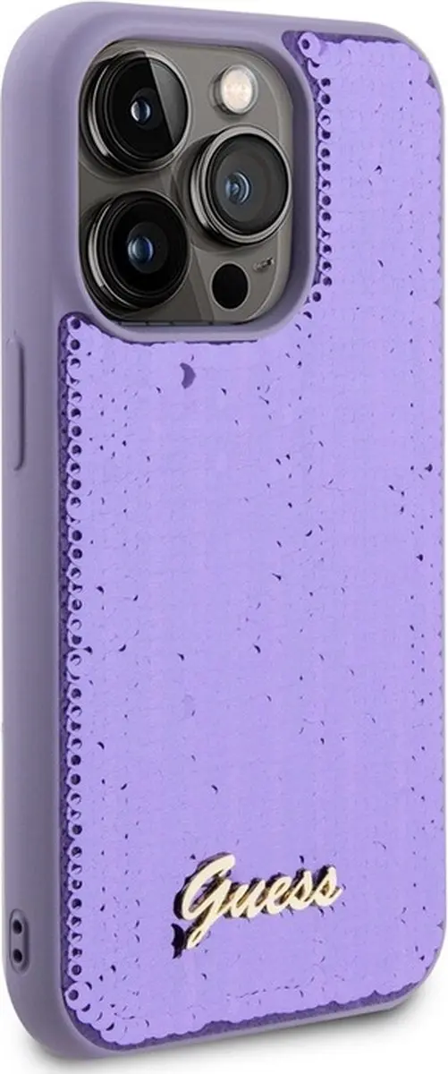 Guess Sequins Back Case Paars - iPhone 14 Pro Max