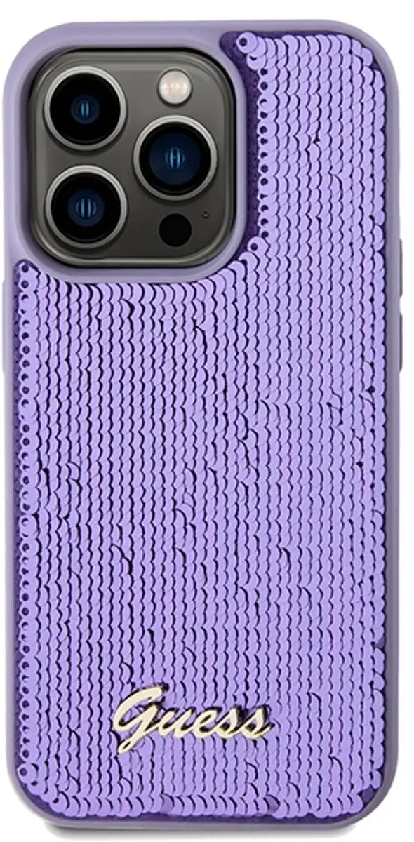 Guess Sequins Back Case Paars - iPhone 14 Pro Max