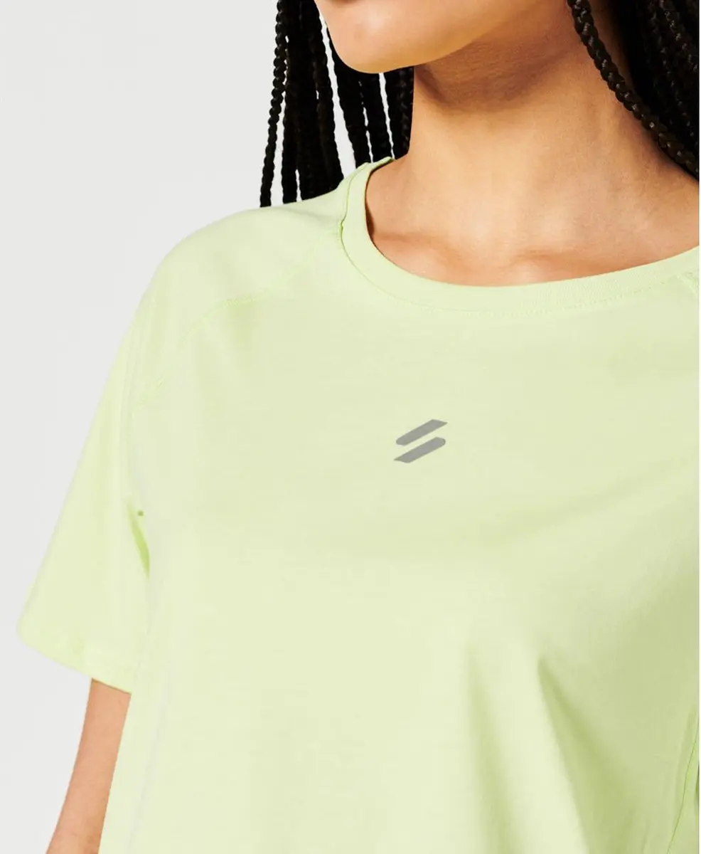 Superdry Run SS Sportshirt Vrouwen M - Geel