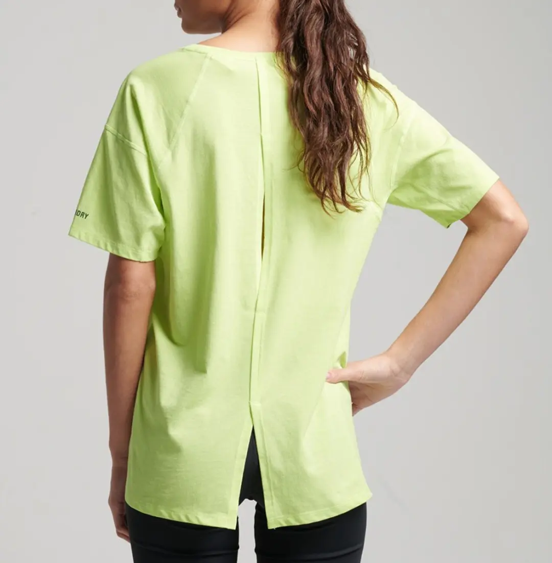 Superdry Run SS Sportshirt Vrouwen M - Geel