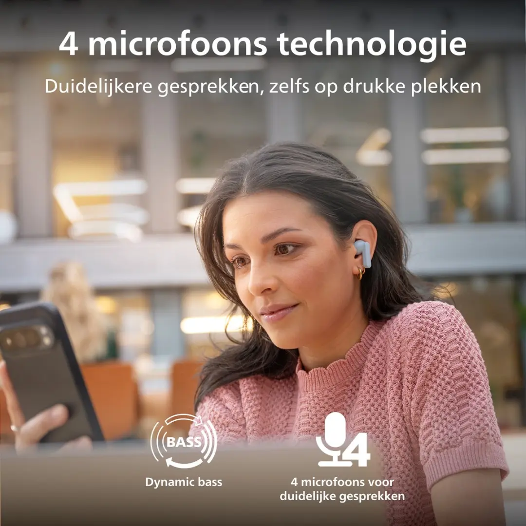 Philips TAT2100LB True Wireless Oordopjes - 36 Uur - Licht Blauw