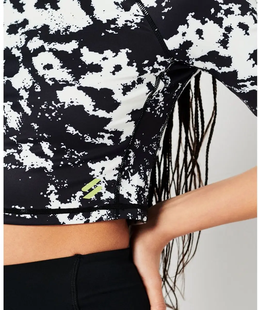 Superdry Run 3/4 Tight Crop T-shirt - Zwart L
