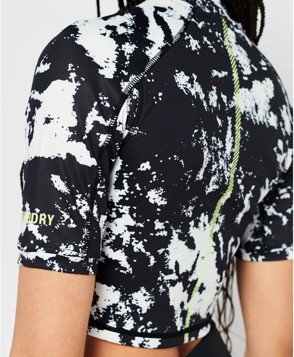 Superdry Run 3/4 Tight Crop T-shirt - Zwart L