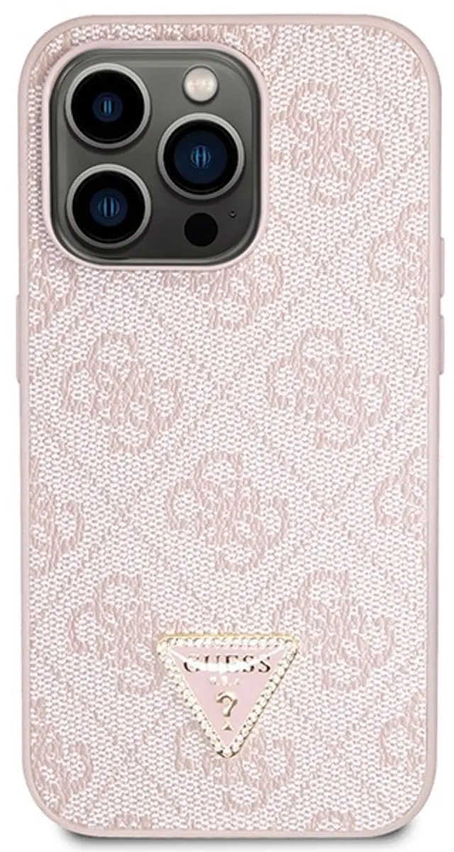 Guess 4G Triangle Crossbody Hoesje - iPhone 14 Pro - Roze