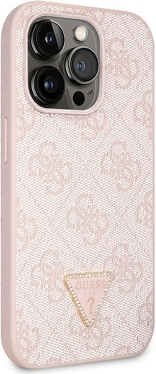 Guess 4G Triangle Crossbody Hoesje - iPhone 14 Pro - Roze