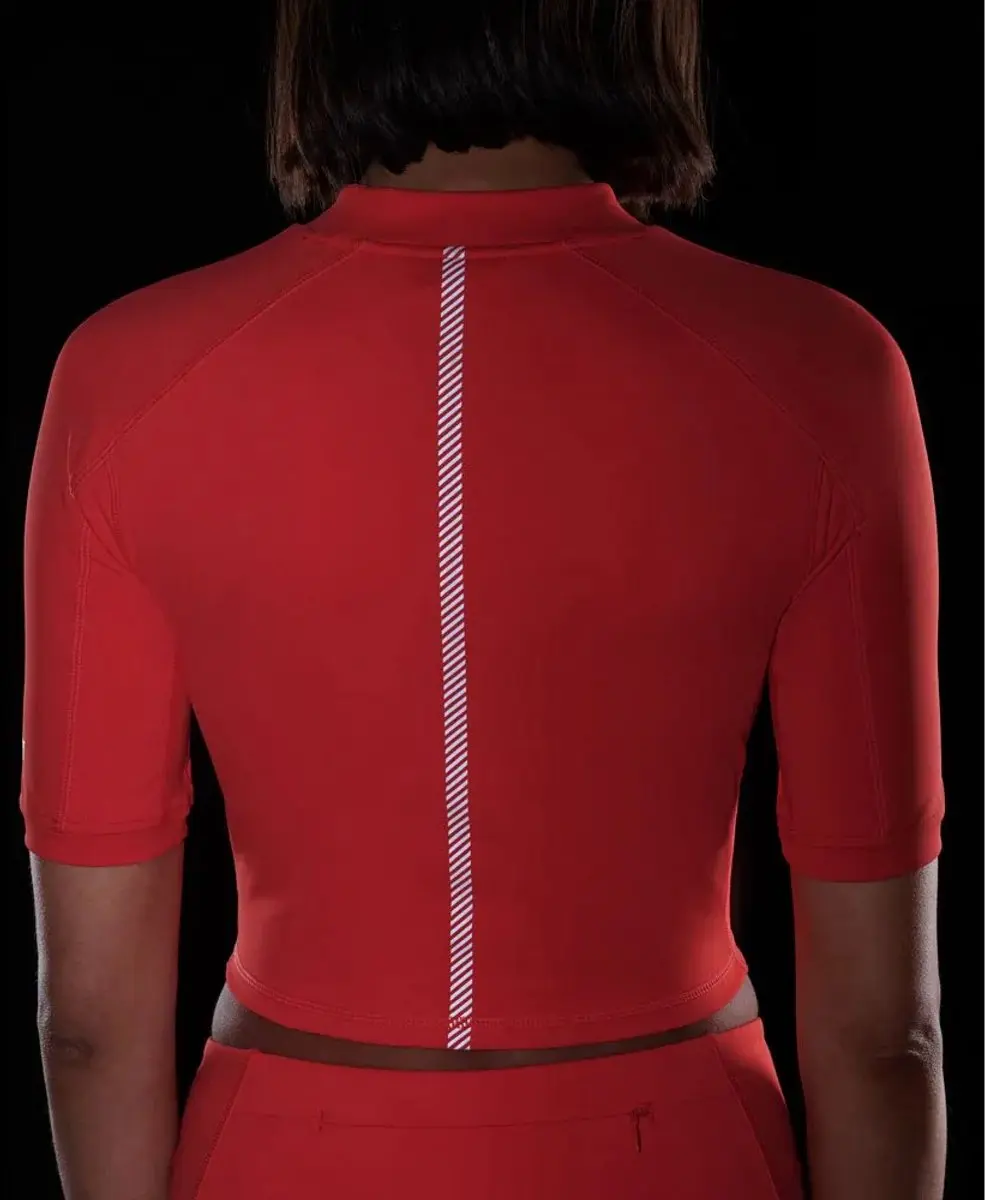 Superdry Run 3/4 Thight Crop Top Sportshirt - S - Oranje/Rood