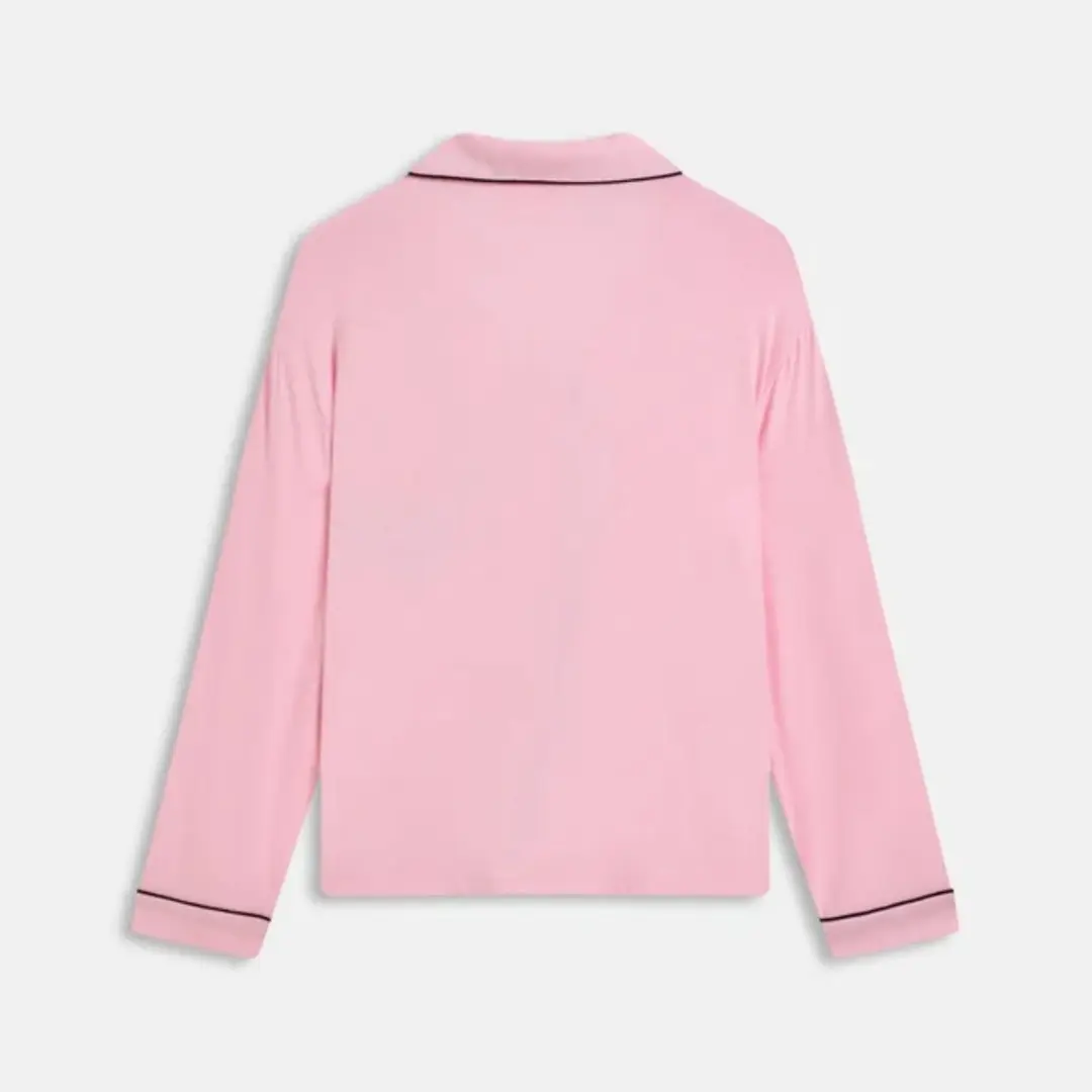 Juicy Couture Jersey Ls Button Up Top - Maat L - Roze