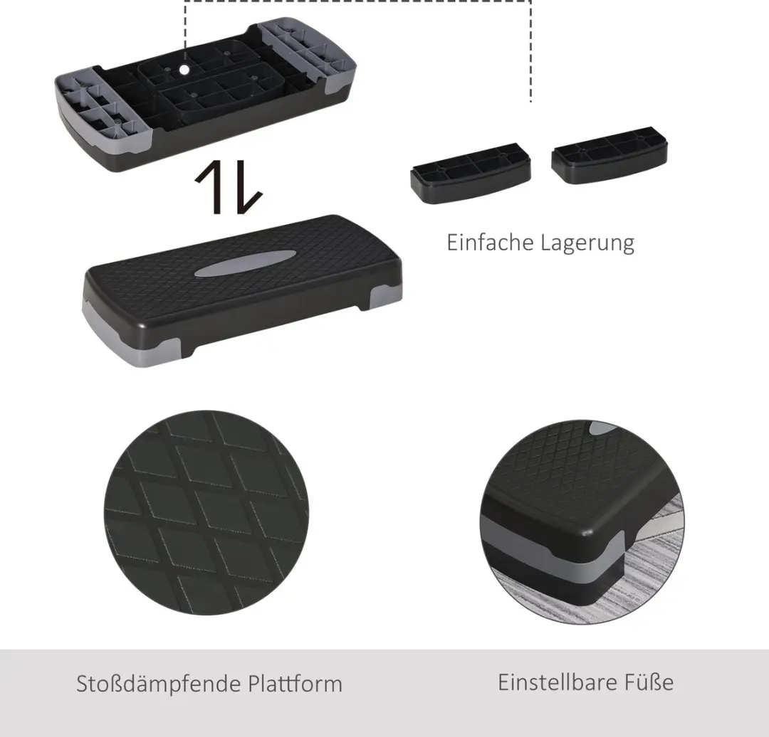Homcom Stepboard A90-076BK - 68x29x15cm - Zwart