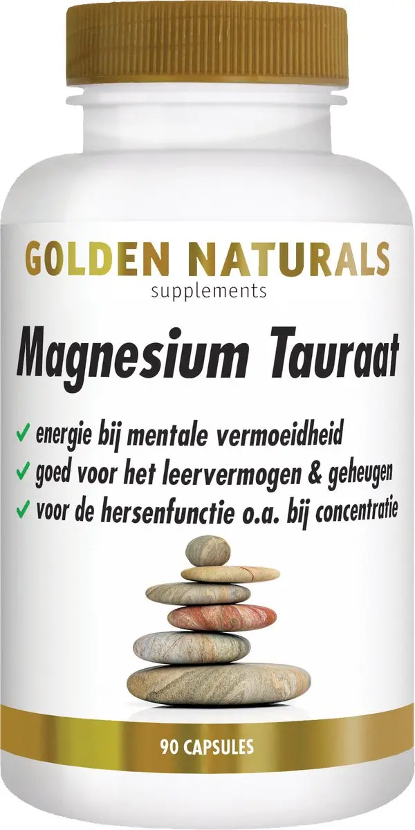Golden Naturals Magnesium Tauraat 90 Vegan Capsules