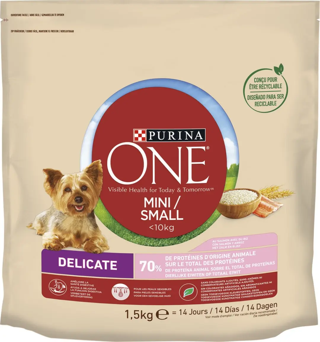 Purina ONE Delicate Mini Small Hondenvoer Zalm 1,5kg