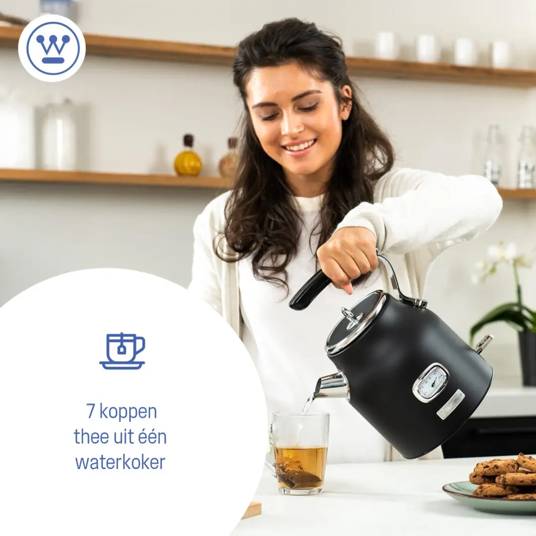 Westinghouse Retro 2-delige Set - Waterkoker 1,7L & Filterkoffiezetapparaat - Zwart