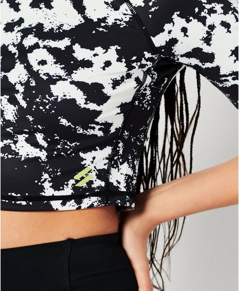 Superdry Run 3/4 Tight Crop T-shirt - M - Zwart