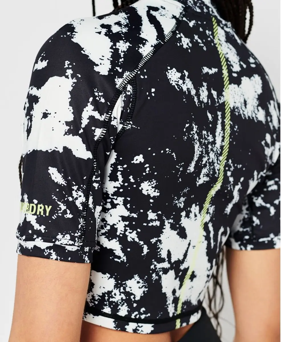 Superdry Run 3/4 Tight Crop T-shirt - M - Zwart
