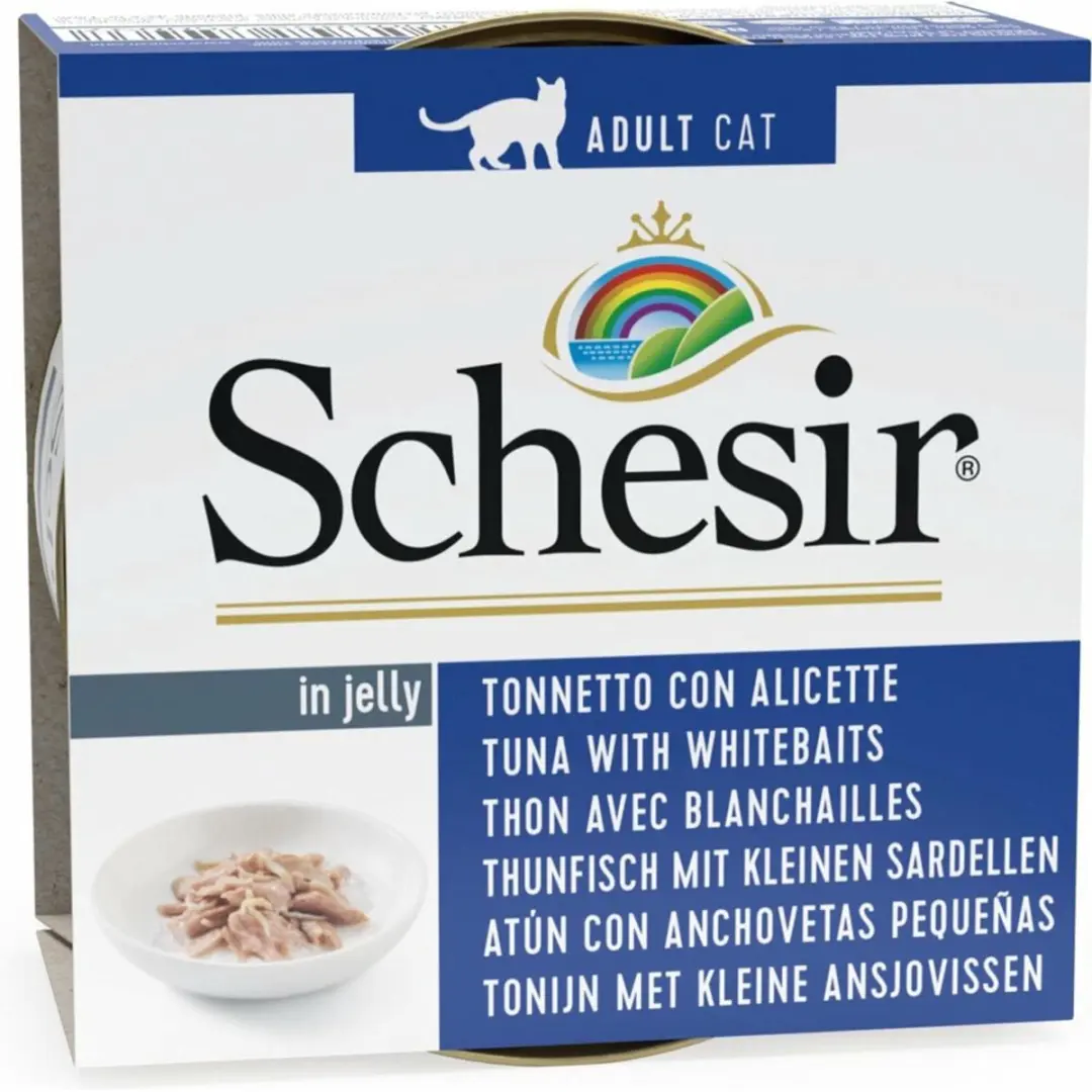 Schesir Kattenvoer Tonijn & Witvis in Gelei - 12x85g