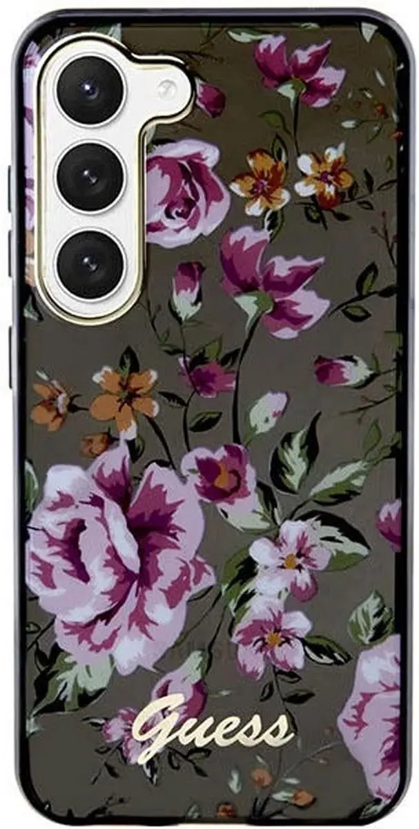 GUESS Flower Back Case Samsung Galaxy S23 GUHCS911GFW - Zwart