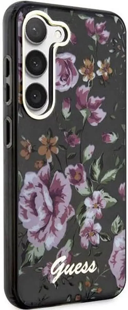 GUESS Flower Back Case Samsung Galaxy S23 GUHCS911GFW - Zwart