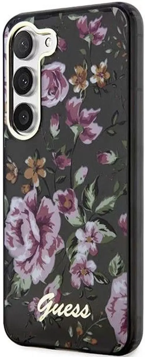 GUESS Flower Back Case Samsung Galaxy S23 GUHCS911GFW - Zwart