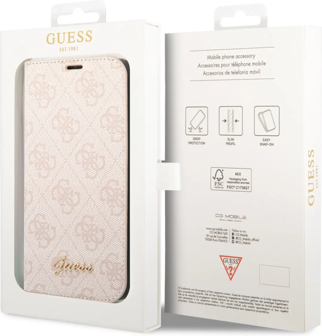 GUESS 4G Book Case - iPhone 14 Plus - Roze